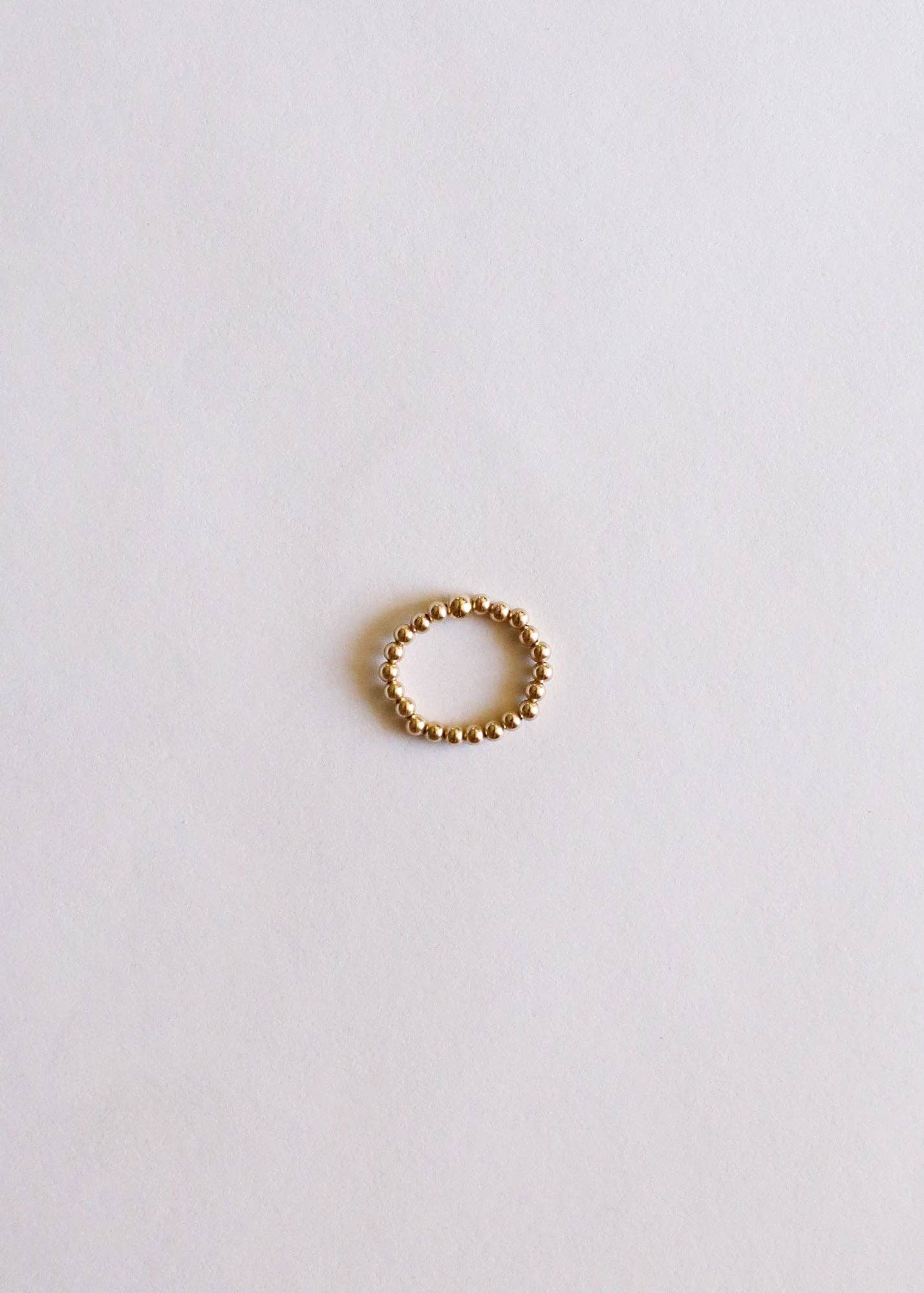 14K Gold Filled || Adult Beaded Stretch Stacking Ring