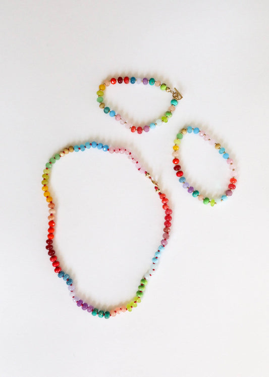 Natural Gemstone Necklace - 14K Gold Filled Toggle - Skyline: 17" Necklace