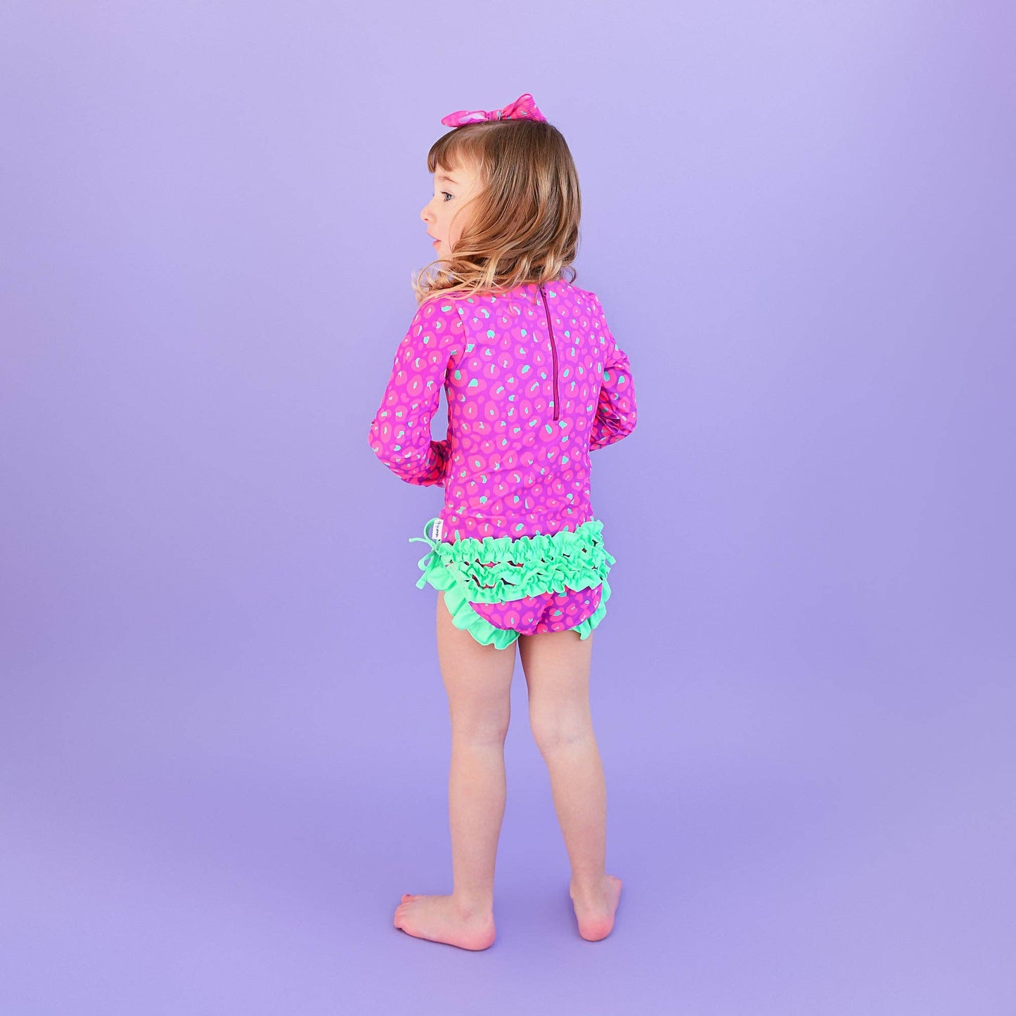 Tara Leopard LONG SLEEVE RASH GUARD SWIMSUIT