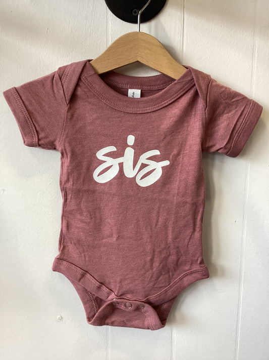Sis onesie/toddler tee: mauve 0-3m-3T