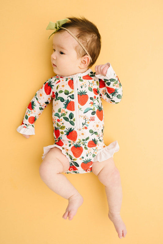 Vintage Strawberry One Piece Swimsuit