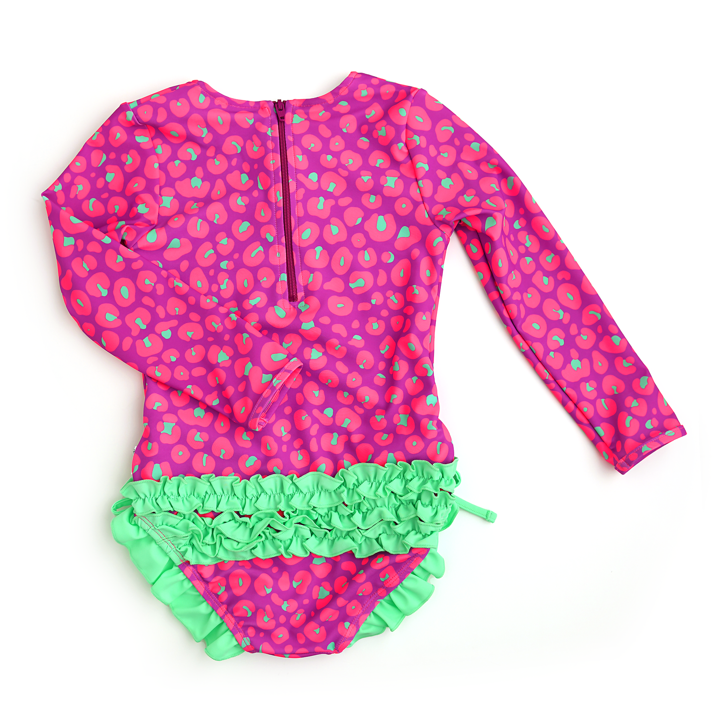 Tara Leopard LONG SLEEVE RASH GUARD SWIMSUIT