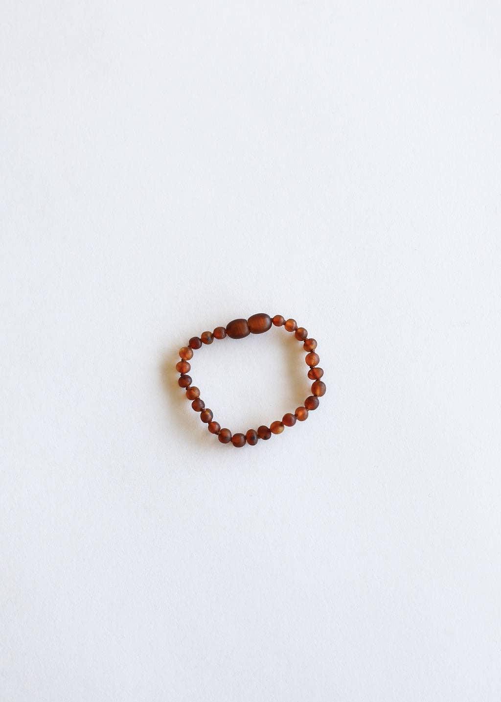 Raw Cognac Baltic Sea Amber || Beaded Anklet or Bracelet: 5" Baby Bracelet