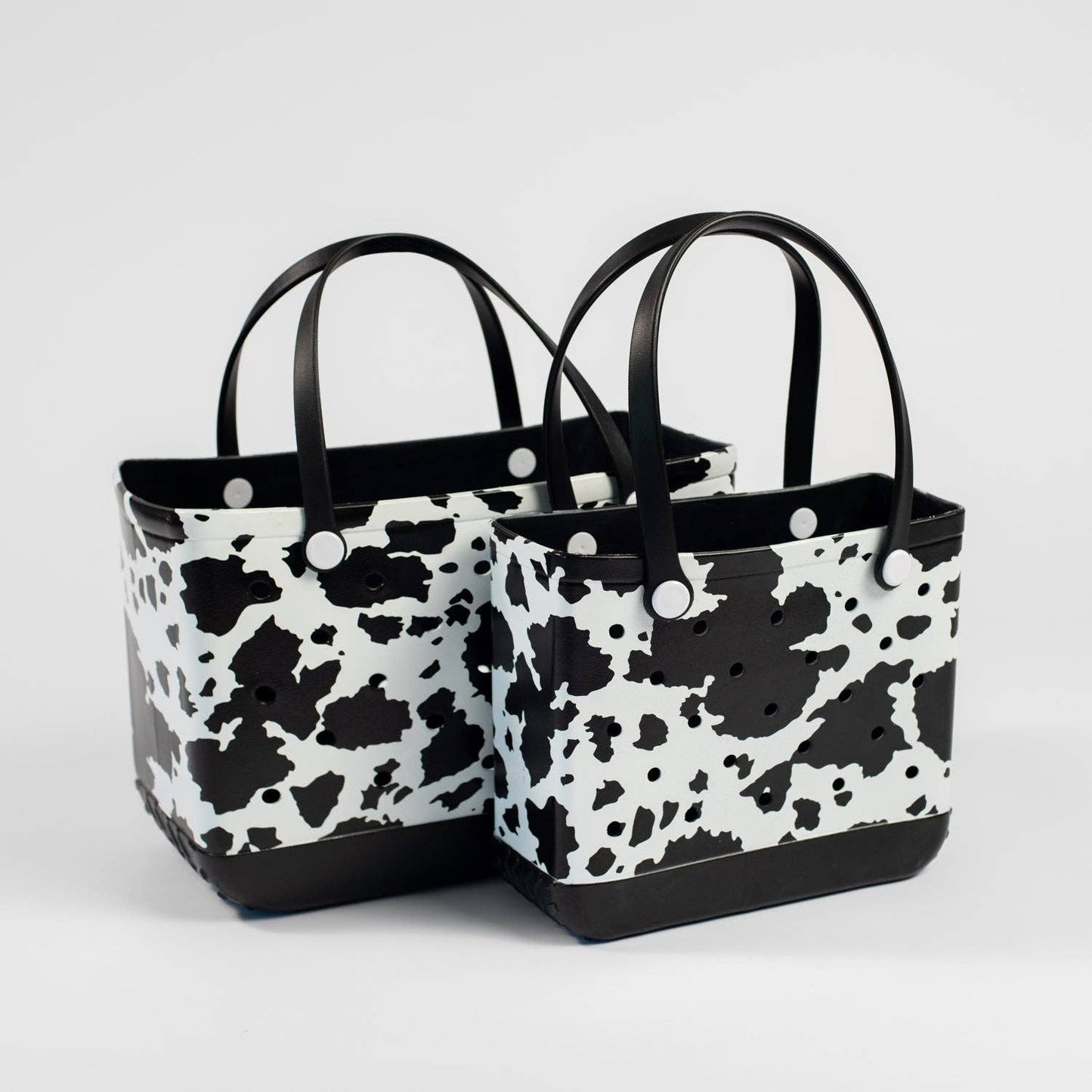 Cow Print Mini Beach Rubber Durable Tote Bag