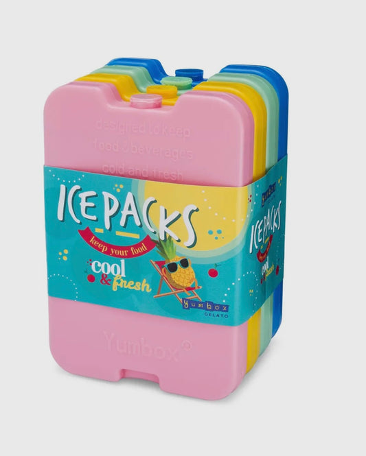 Yumbox Ice Packs - set of 4 Multi - Cool Pack, Slim Long-Las