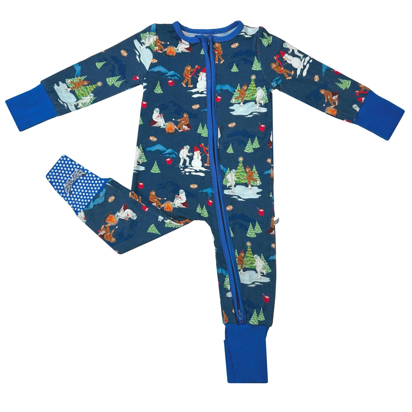 Bigfoot Yeti Zip Winter Wonderland Convertible Footie Pajama