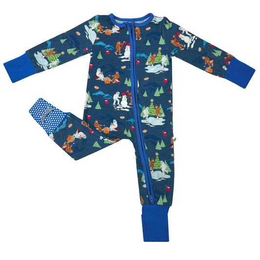 Bigfoot Yeti Zip Winter Wonderland Convertible Footie Pajama