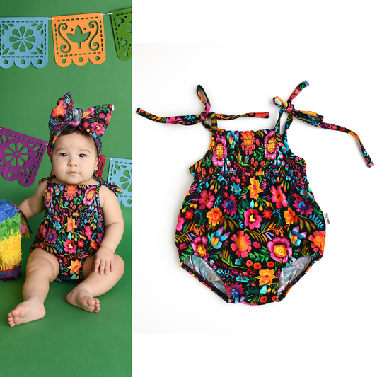 Bamboo Baby Clothing Smocked Bubble  Catalina