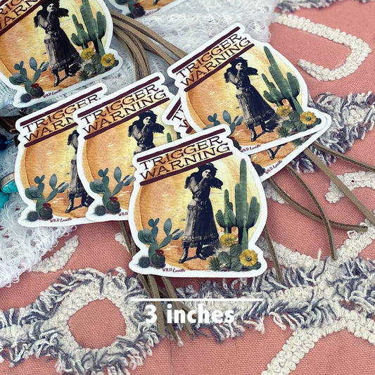 Trigger Warning Cowgirl Sticker