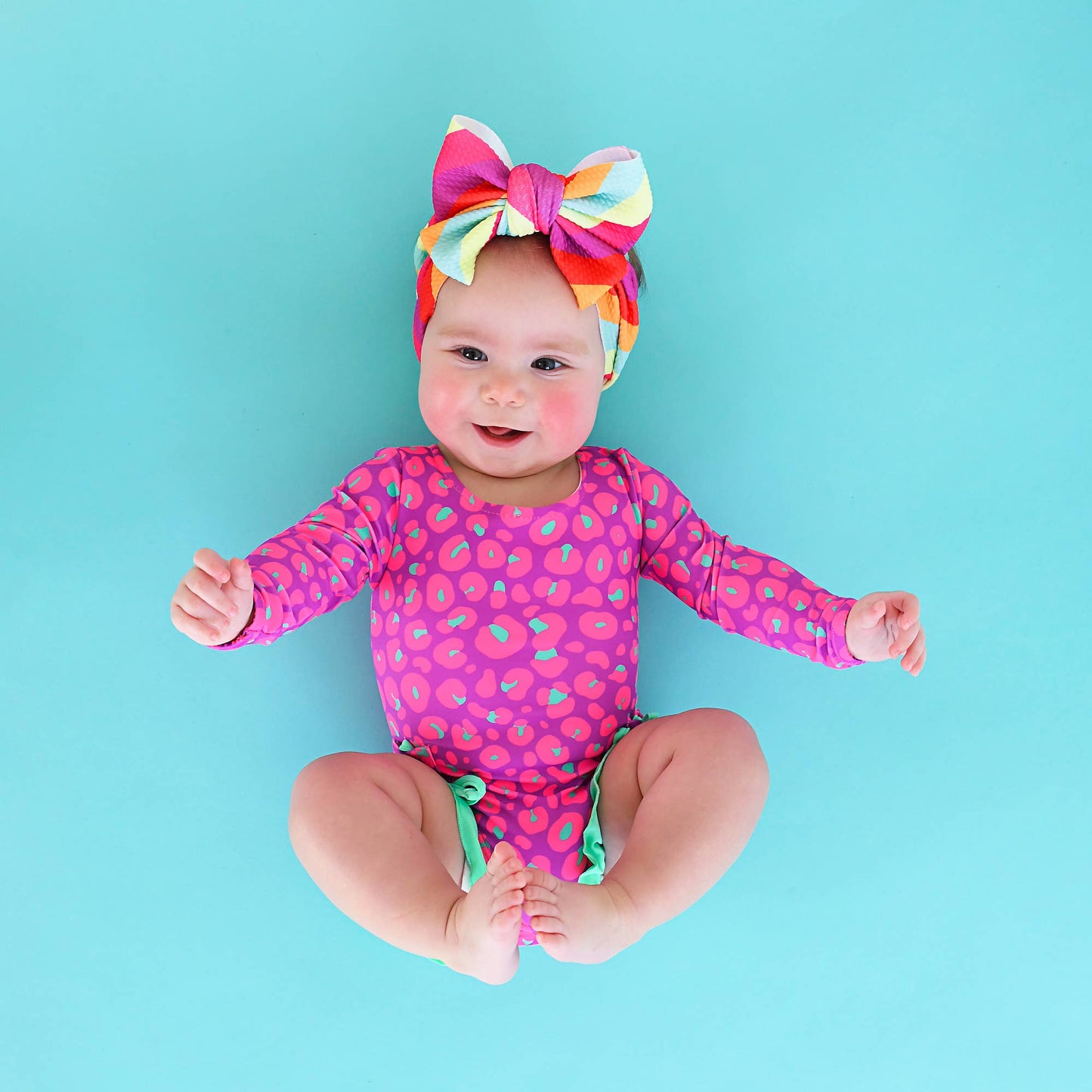 Tara Leopard LONG SLEEVE RASH GUARD SWIMSUIT