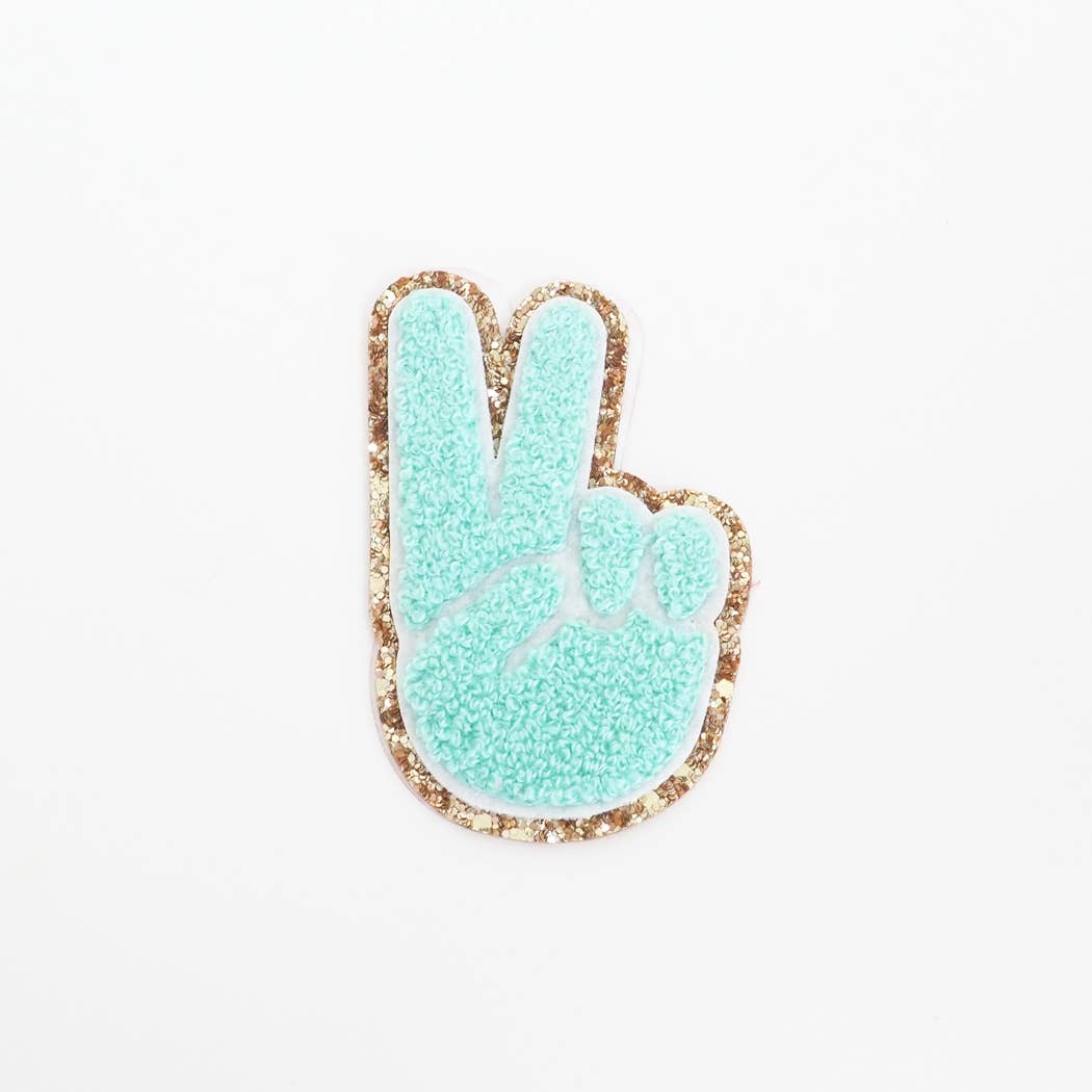 Chenille Peace Fingers Icon Patch