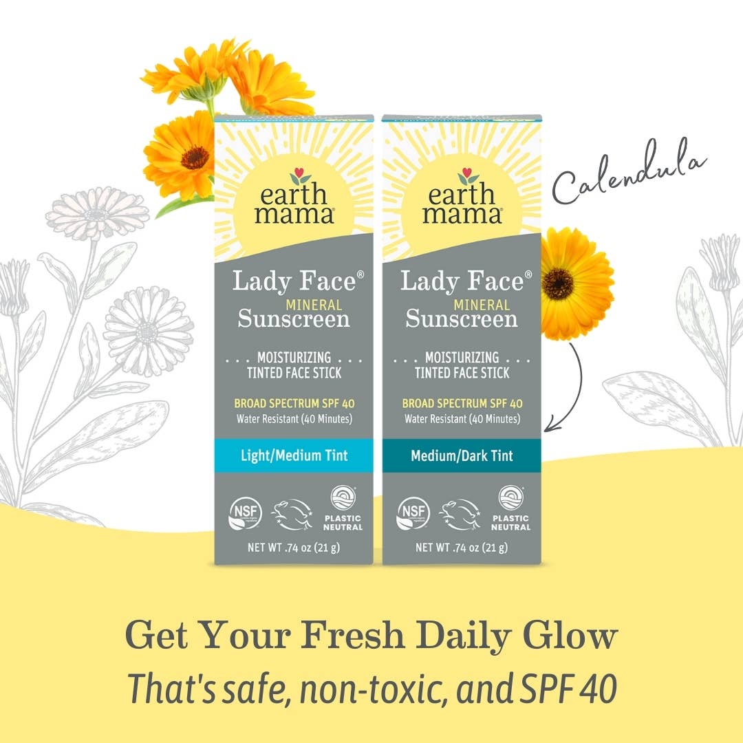 Lady Face Mineral Sunscreen Face Stick SPF 40: .74 oz. net wt. (21 g) / Light/Medium Tint