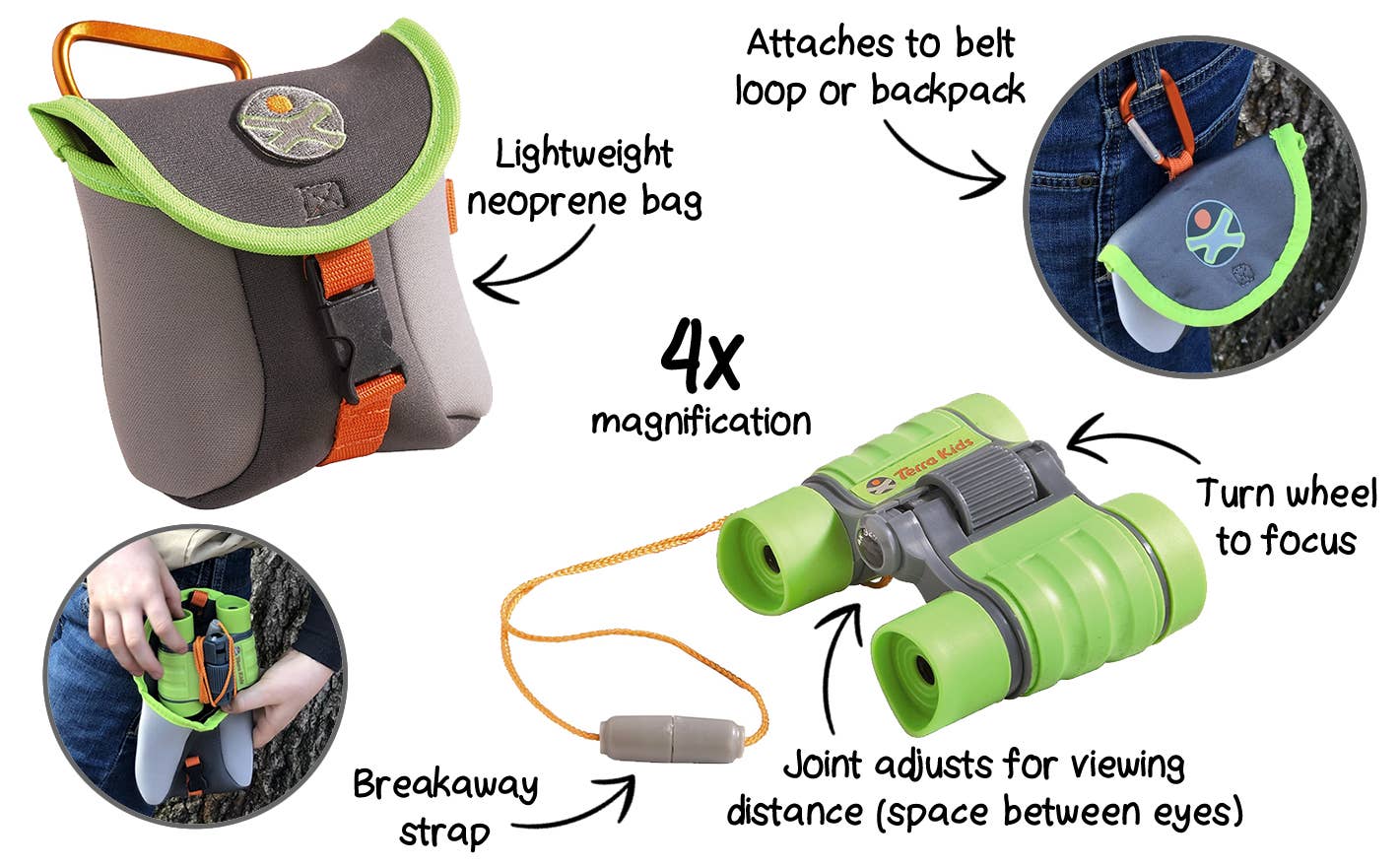 Terra Kids Binoculars with Bag – Kid-Friendly Adventure Set