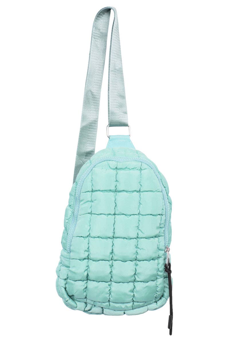 Mint Quilted Sling Easter Crossbody Bag