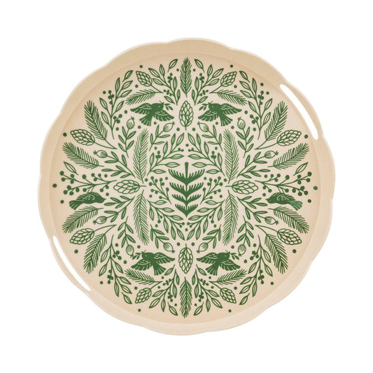 WDC1230 - Woodland Christmas Bamboo Tray - Round