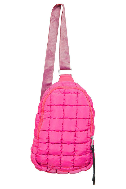 Hot Pink Quilted Cute Sling Bag