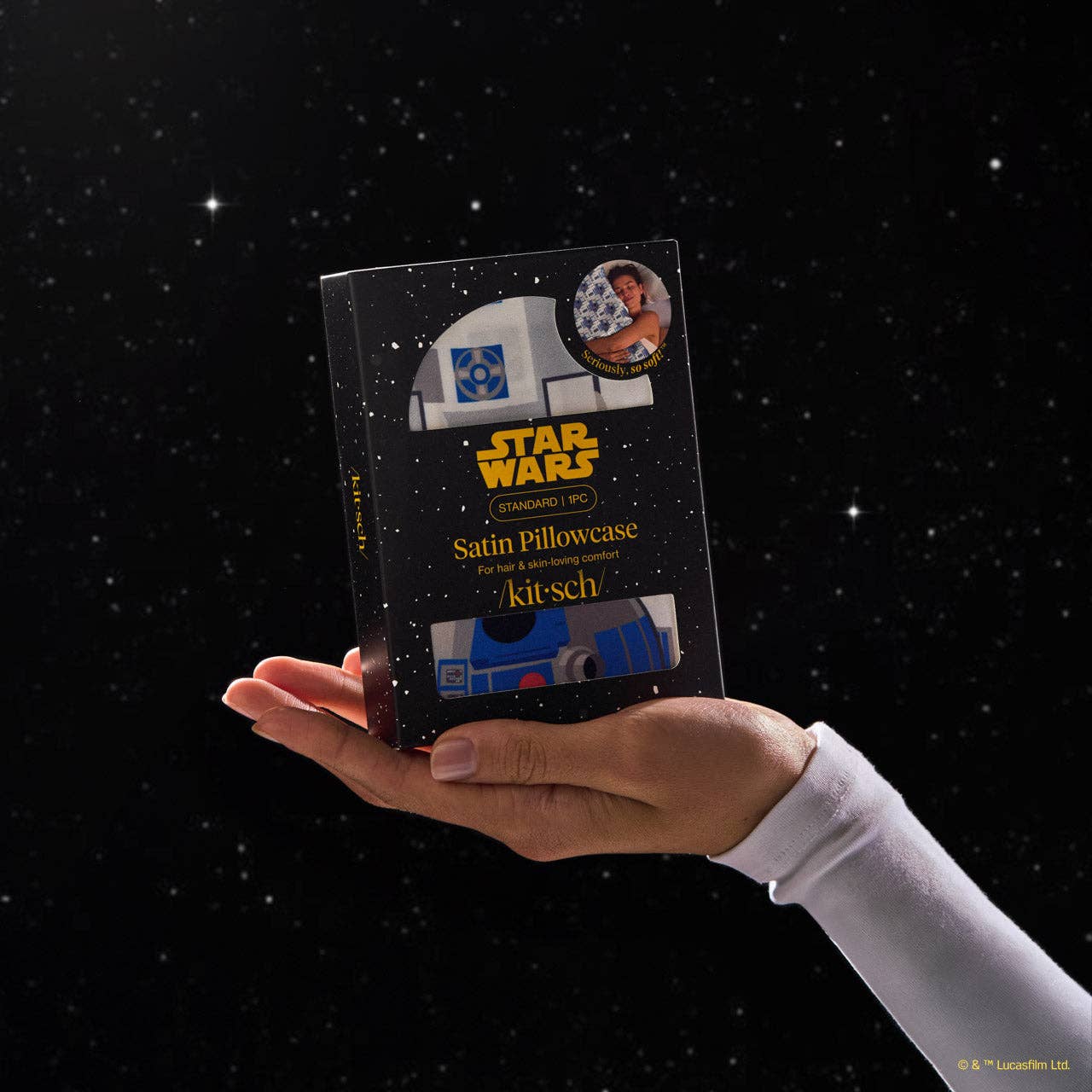 Star Wars™ & Kitsch Satin Pillowcase in R2-D2 & C-3PO