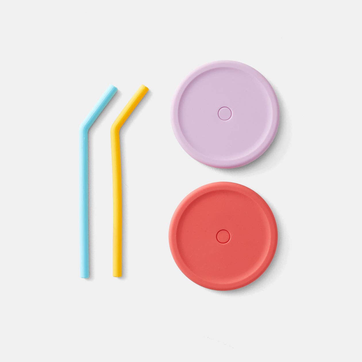 Silicone Straw and Lid Set - Sunset