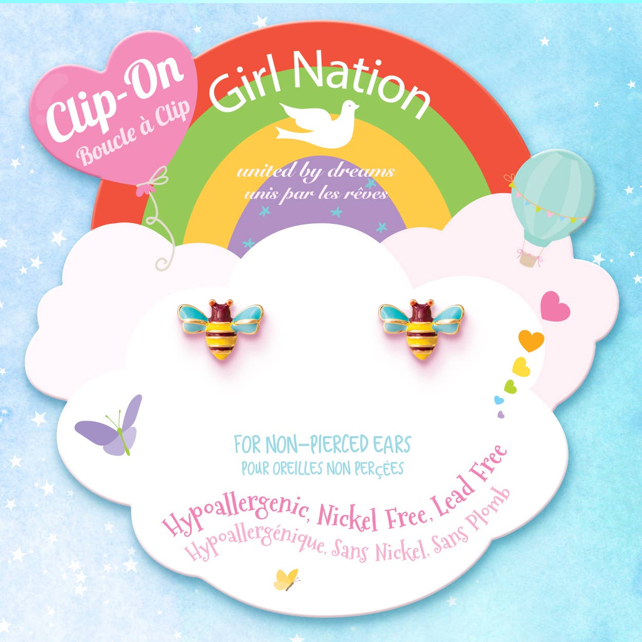 CLIP ON Cutie Earrings | Buzzing Bee