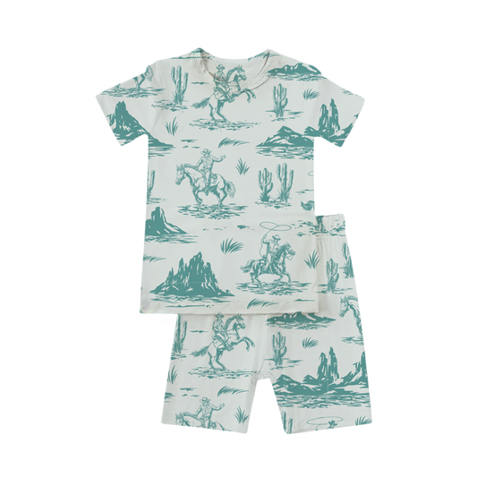 Cowboy Shorts Set, Little Boys Clothes, Bamboo Clothes
