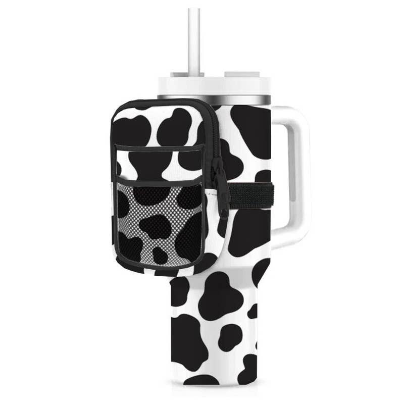 Black/White Cow Print Tumbler ZIPPER POUCH