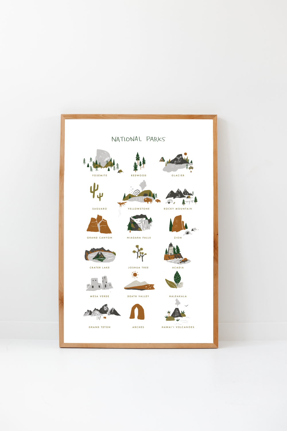 National Parks Art Print: 11x14