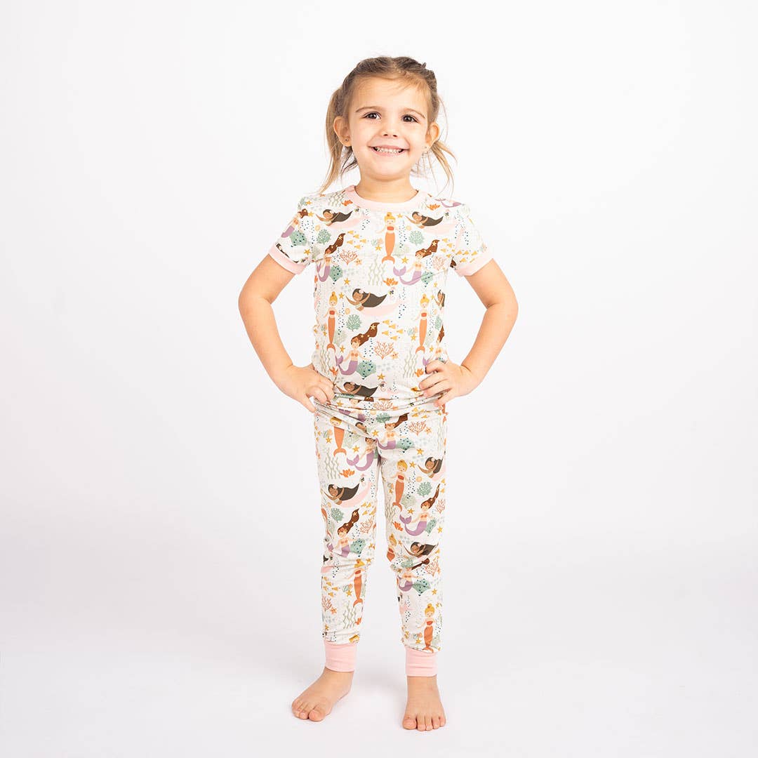 Making Waves Mermaids Bamboo Kids Pajamas Toddler Sleep Set