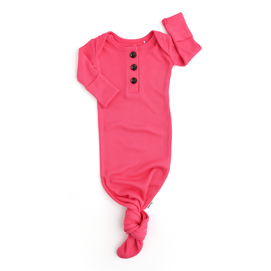 Raspberry Gown Newborn Pink Waffle Baby Outfit